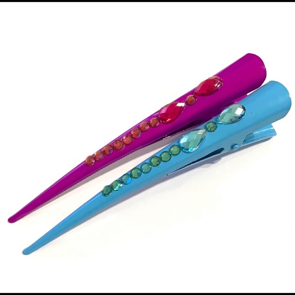 Updo Hair Clips 5” Set Of 2 Pink Blue